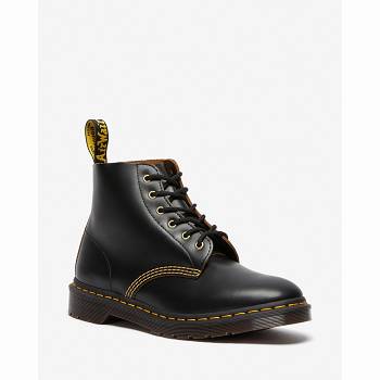 Dr Martens 101 Vintage Smooth Kožené - Cierne Kotnikove Cizmy Panske, D003SK